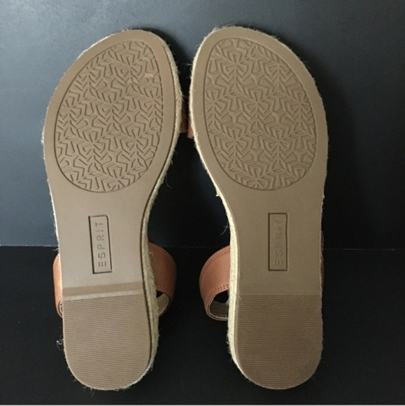 Esprit Jenna Espadrille Sandals Brown Open Toe Buckle Adjustable Ankle Strap - Picture 7 of 8